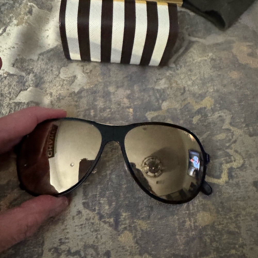 RARE henri bendel Brown Gradient Aviator Folding Sunglasses